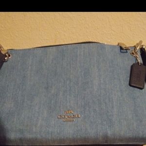 Like New Authentic Coach two tone Jean purse
